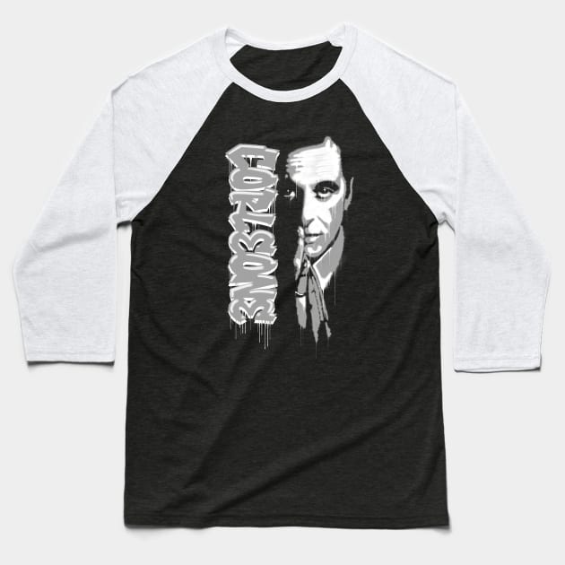 Godfather Graffiti Baseball T-Shirt by Randomart